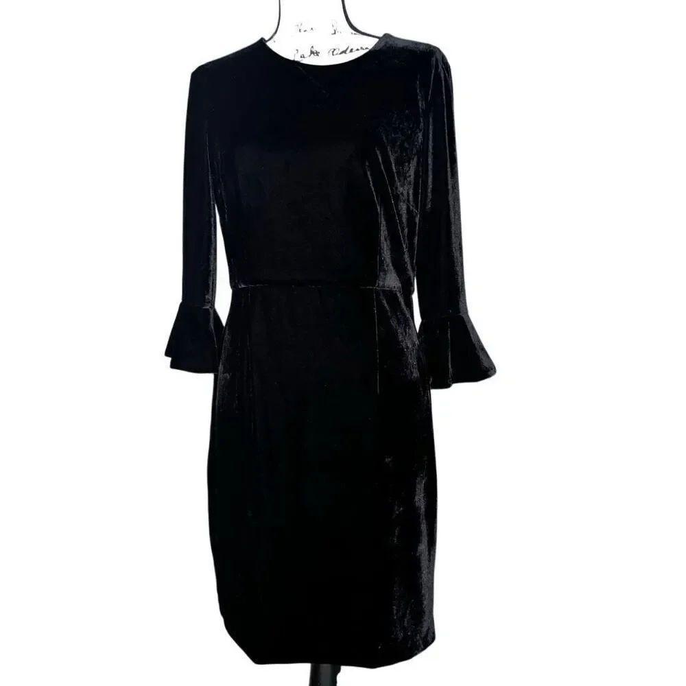 donna morgan black dress Sheath Lined Cap Sleeves Size 14 Donna Morgan Maxi Dress, Black